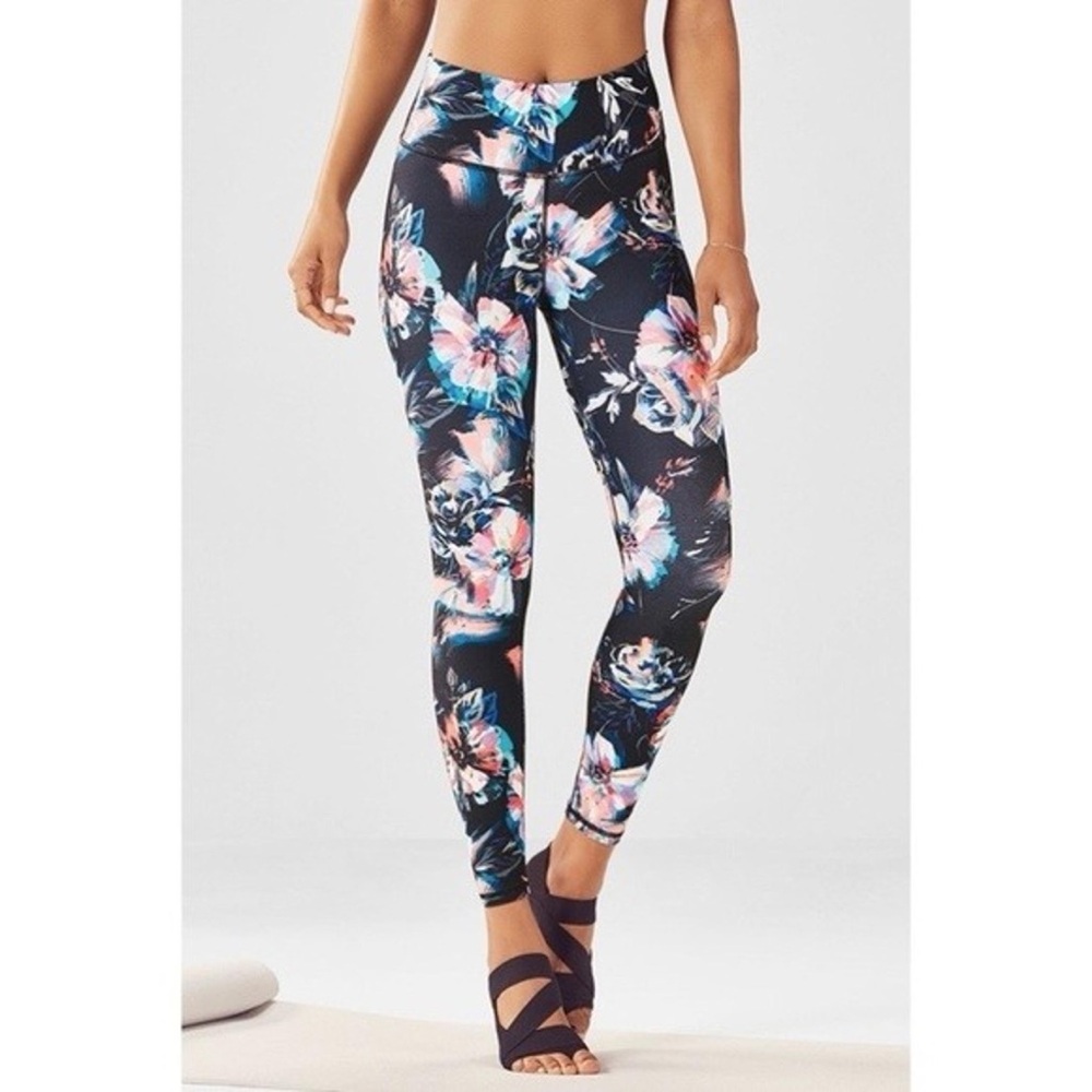 Fabletics High Waisted Mesh PureLuxe 7/8 Kaleidoscope Floral Leggings Size M